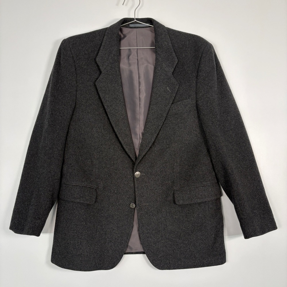 Donegal II Mens Blazer Size 44R Charcoal Grey 100% Cashmere Made in Ireland‎